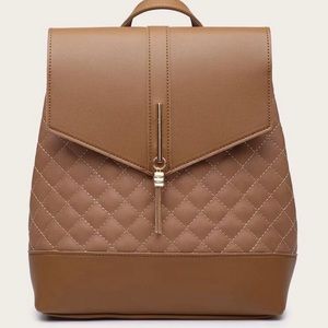 Tassel Decor Quilted Flap Backpack